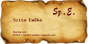 Szita Emőke névjegykártya